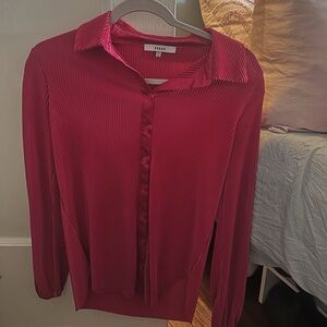 Roe & De Hot Pink Button-Up Blouse